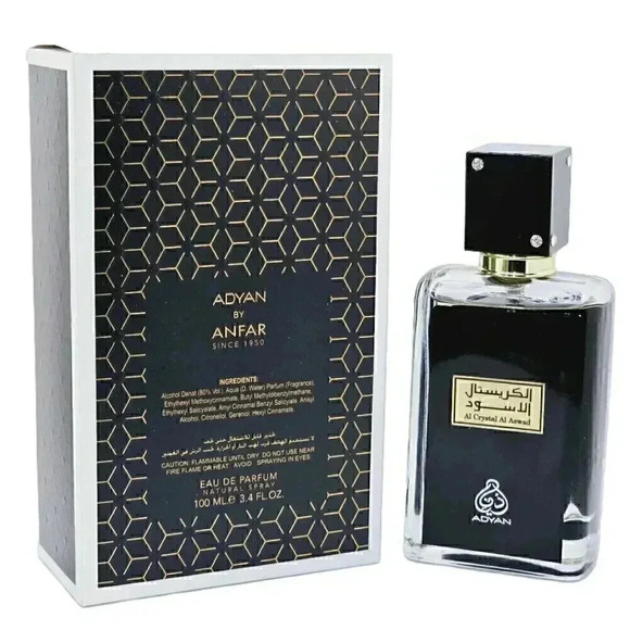 Al Crystal Aswad Eau De Parfum By Adyan 100ml 3.4oz For Men Luxurious Fragrance - Picture 2 of 5